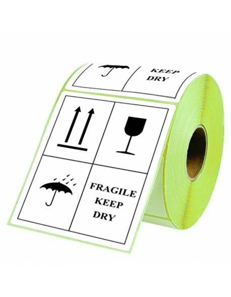 Sticky labels 98x150mm FRAGILE KEEP DRY