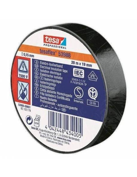 tesa flex PVC insulation tape 53988 black 19mmx20m