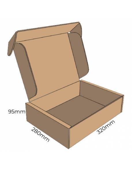 Cardboard box FEFCO 0427, 320x280x95mm