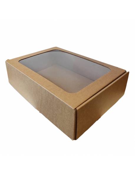 Cardboard box with PVC window (M) 305x215x80mm