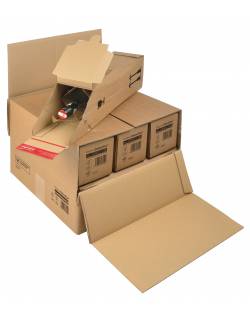 Kartoninė dėžutė buteliams siųsti CP181, 375x365x250mm