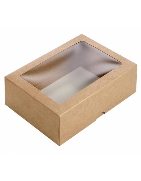 Kartoninė dėžė su PVC langeliu, 2-jų dalių 210x150x65mm (S)